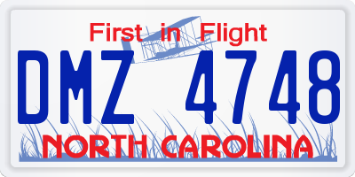 NC license plate DMZ4748