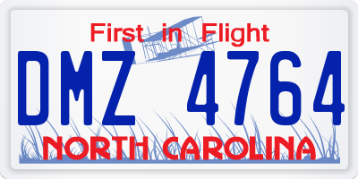 NC license plate DMZ4764