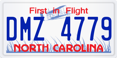 NC license plate DMZ4779