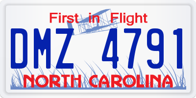 NC license plate DMZ4791