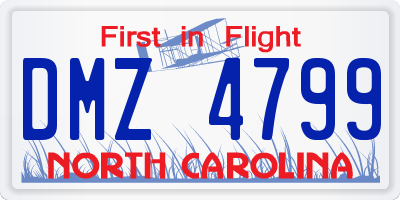 NC license plate DMZ4799