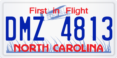 NC license plate DMZ4813
