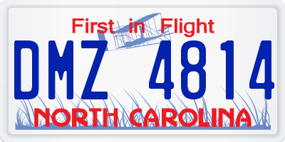 NC license plate DMZ4814