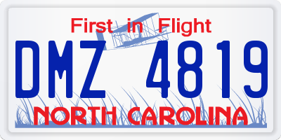 NC license plate DMZ4819