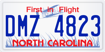 NC license plate DMZ4823