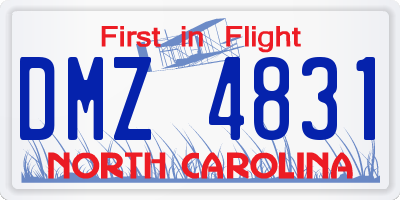NC license plate DMZ4831