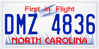 NC license plate DMZ4836