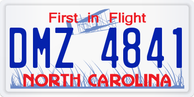 NC license plate DMZ4841