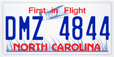 NC license plate DMZ4844