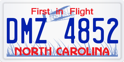NC license plate DMZ4852
