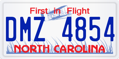 NC license plate DMZ4854