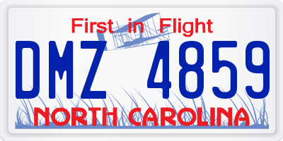 NC license plate DMZ4859