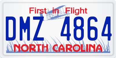 NC license plate DMZ4864