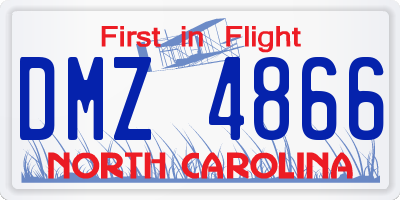 NC license plate DMZ4866