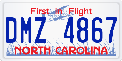 NC license plate DMZ4867