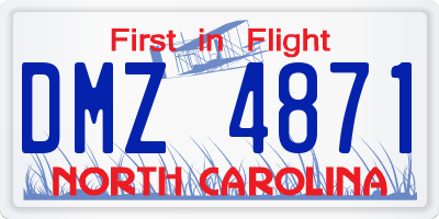 NC license plate DMZ4871