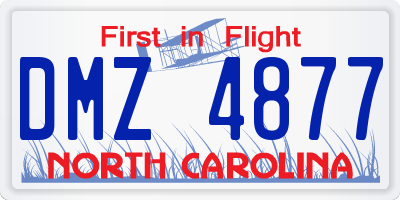 NC license plate DMZ4877