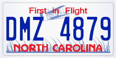 NC license plate DMZ4879