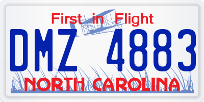 NC license plate DMZ4883