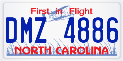 NC license plate DMZ4886