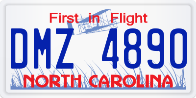 NC license plate DMZ4890