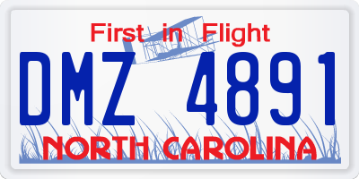 NC license plate DMZ4891