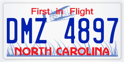 NC license plate DMZ4897