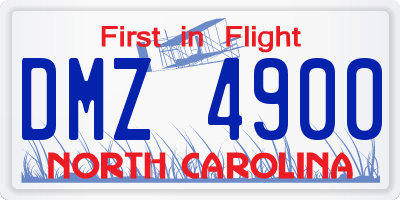 NC license plate DMZ4900