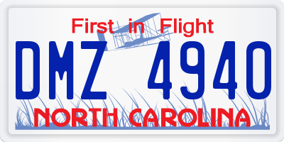 NC license plate DMZ4940