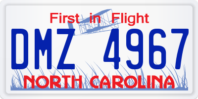 NC license plate DMZ4967