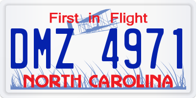 NC license plate DMZ4971