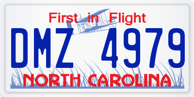 NC license plate DMZ4979