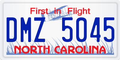 NC license plate DMZ5045