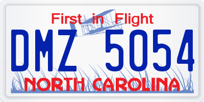 NC license plate DMZ5054