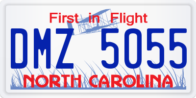 NC license plate DMZ5055