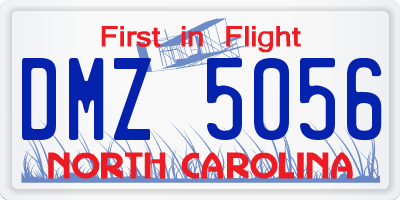 NC license plate DMZ5056