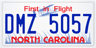 NC license plate DMZ5057