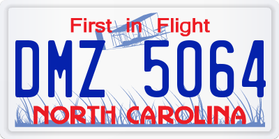 NC license plate DMZ5064