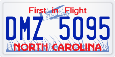 NC license plate DMZ5095