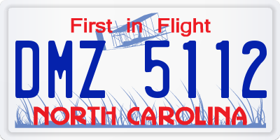 NC license plate DMZ5112