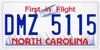 NC license plate DMZ5115