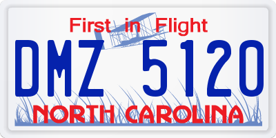 NC license plate DMZ5120