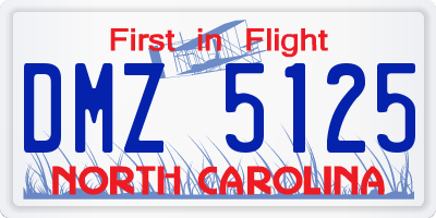 NC license plate DMZ5125