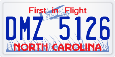 NC license plate DMZ5126