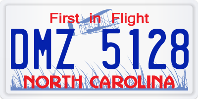 NC license plate DMZ5128