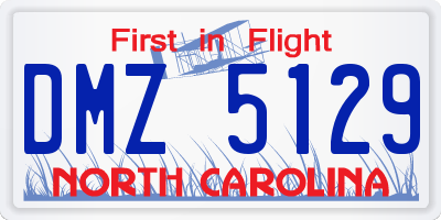 NC license plate DMZ5129