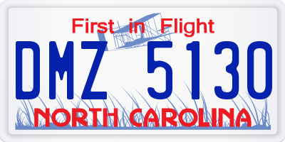 NC license plate DMZ5130