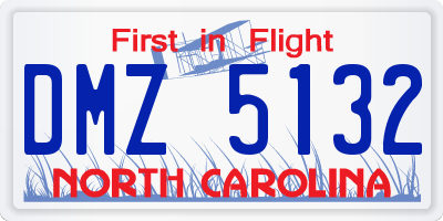 NC license plate DMZ5132