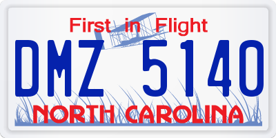 NC license plate DMZ5140