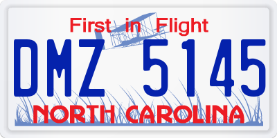 NC license plate DMZ5145